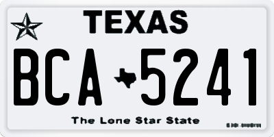 TX license plate BCA5241