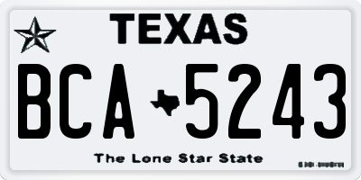 TX license plate BCA5243