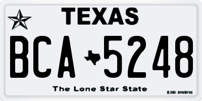 TX license plate BCA5248
