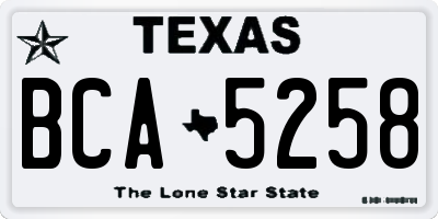 TX license plate BCA5258