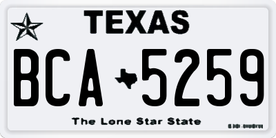 TX license plate BCA5259