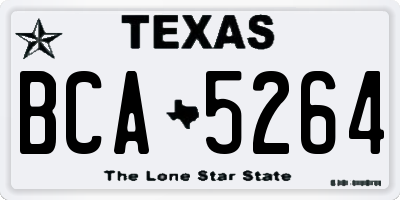 TX license plate BCA5264