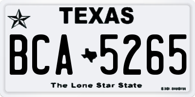 TX license plate BCA5265