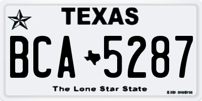 TX license plate BCA5287