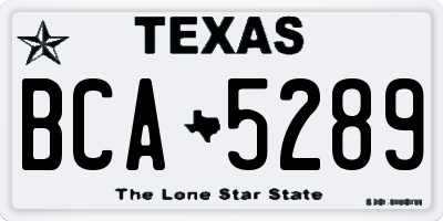 TX license plate BCA5289