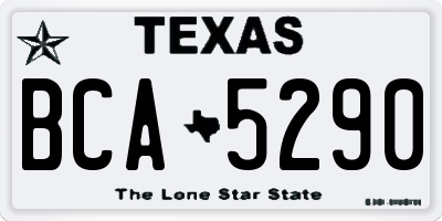 TX license plate BCA5290