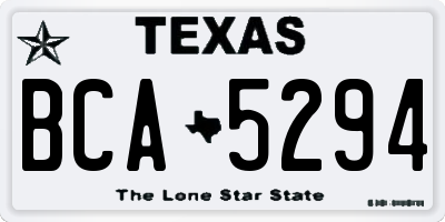 TX license plate BCA5294