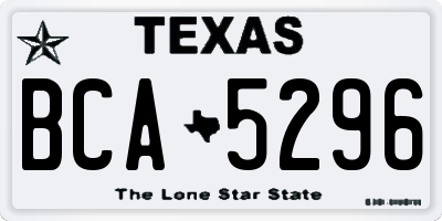 TX license plate BCA5296