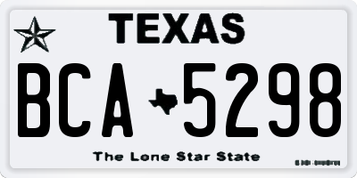 TX license plate BCA5298