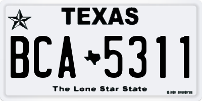 TX license plate BCA5311