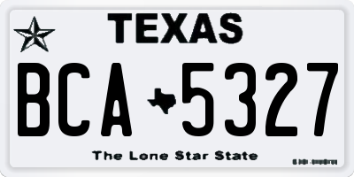 TX license plate BCA5327
