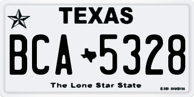 TX license plate BCA5328