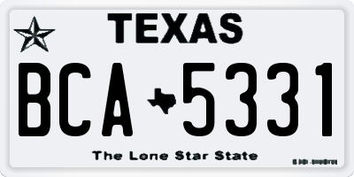 TX license plate BCA5331