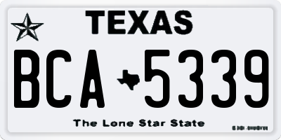 TX license plate BCA5339