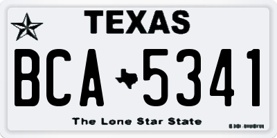 TX license plate BCA5341