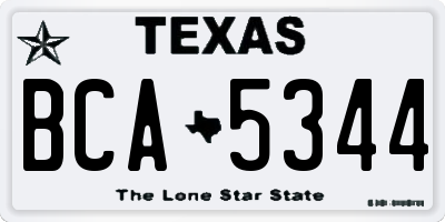 TX license plate BCA5344