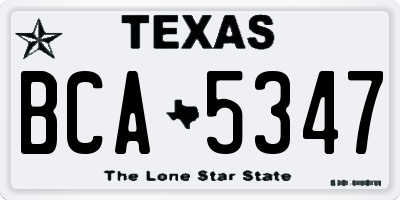 TX license plate BCA5347