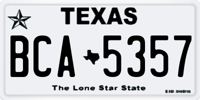 TX license plate BCA5357