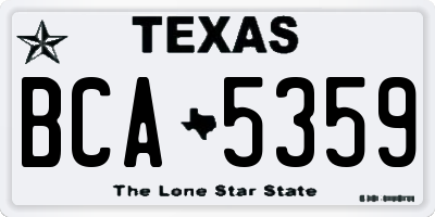 TX license plate BCA5359