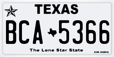 TX license plate BCA5366