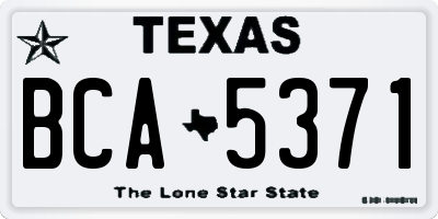 TX license plate BCA5371