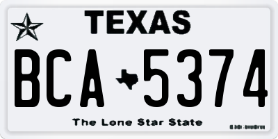 TX license plate BCA5374