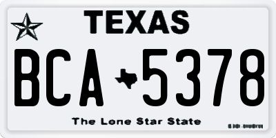 TX license plate BCA5378