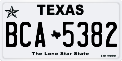TX license plate BCA5382