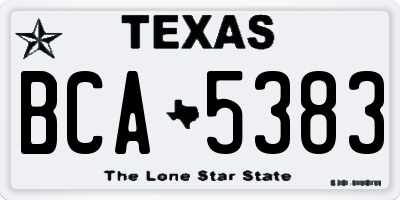 TX license plate BCA5383