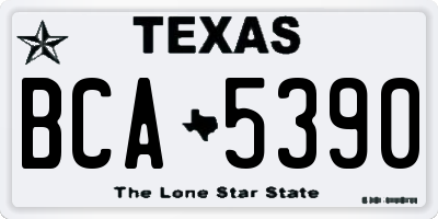 TX license plate BCA5390