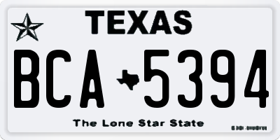 TX license plate BCA5394