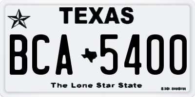 TX license plate BCA5400