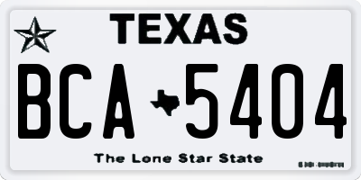 TX license plate BCA5404