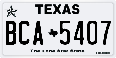TX license plate BCA5407