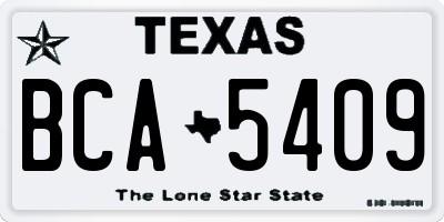 TX license plate BCA5409