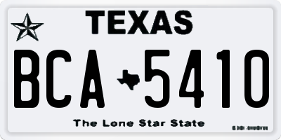 TX license plate BCA5410