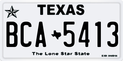 TX license plate BCA5413