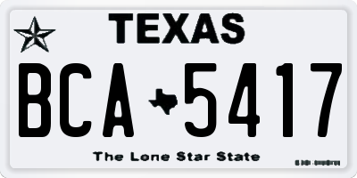 TX license plate BCA5417