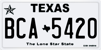 TX license plate BCA5420