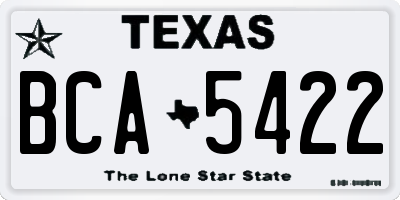 TX license plate BCA5422