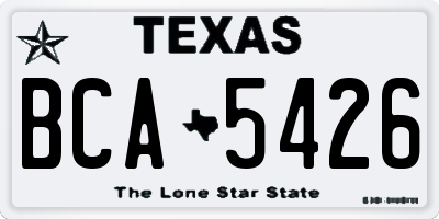 TX license plate BCA5426