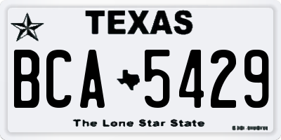 TX license plate BCA5429