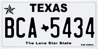 TX license plate BCA5434