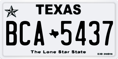 TX license plate BCA5437