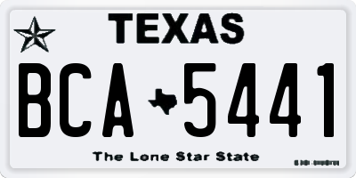 TX license plate BCA5441