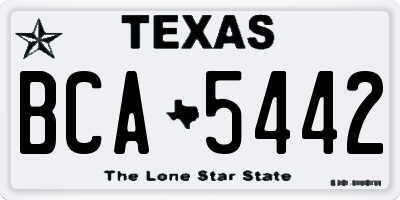 TX license plate BCA5442