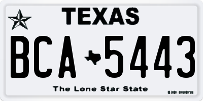 TX license plate BCA5443