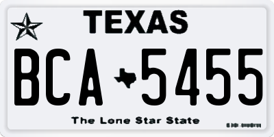 TX license plate BCA5455
