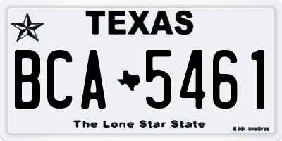 TX license plate BCA5461