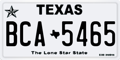 TX license plate BCA5465